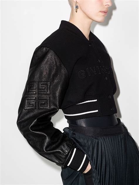 givenchy logo-back knit bomber jacket|givenchy bomber jacket women's.